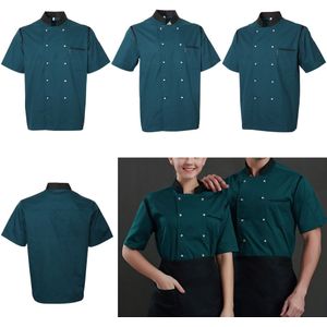 Double Breasted Kok Pak Korte Mouwen Kleding Chef Uniform Chef Jassen