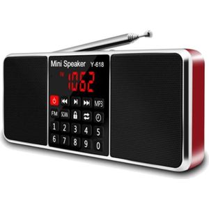 Digitale Fm Radio Ontvanger Speaker MP3 Speler Ondersteuning Tf Card Usb Drive Led Display Tijd Shutdown Draagbare Radio