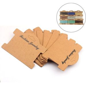 10 Stks/partij Retro Bruin Ketting Card Sieraden Armband Ketting Display Oorbel Favor Markering Kledingstuk Prijzen Label Tags