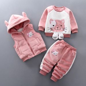 Kid Baby Meisje Jongen Winter Kleding Sets Mode 3 STUKS Peuter Meisjes Baby Pak voor Jongens Jas + T shirt + Broek 1-4 Y