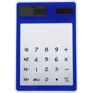 Ultra Dunne Touch Sn 8 Digit Zonne-energie Transparante Calculator Office Supply