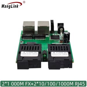 10/100/1000M Gigabit Ethernet Switch Ethernet Fiber Optische Media Converter Single Mode 2 RJ45 Utp En 2 Sc Fiber Poort Board Pcb