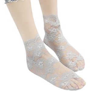 L93F 1 Paar Vrouwen Bloemen Kant Visnet Sokjes Katoen Stretch Hollow Out Dress Sok Voor Vrouwen Meisjes Korte kousen