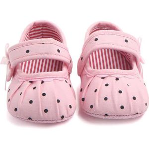 Pasgeboren Baby Meisjes Canvas Crib Schoenen Soft Sole Schattige Peuter Baby Bloem Dot Kinderwagen Prewalker Anti-slip Sneakers 0-18M