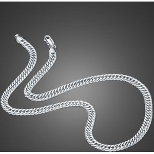 Authentieke Mode 100% 925 Sterling Zilveren Ketting 6Mm 18-22 Inch Cubaanse Collier Mannen &amp; Jongen Link curb Chain Sieraden