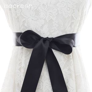 Mecresh Rose Goud Kleur Crystal Bridal Lint Belt Sash Voor Trouwjurk Handgemaakte Bloem Wit Zwart Satijn Bruid Riem MYD024