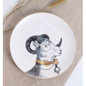 Hoogwaardige 8 Centimeter Royal Noble Animal Serie Keramische Diner Platen Hoge Porselein Wit Platos De Porcelana servies