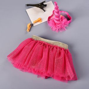 Baby Peuter Meisjes Verjaardag Pak Eenhoorn Tutu Rok Little Kids Dance Party Kostuum Kleding Pak Voor 3 Maanden Tot 5 jaar Hotpink