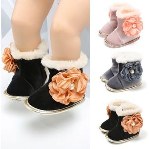 Pudcoco Pasgeboren Baby Peuter Meisje Bloem Snowboots Winter Warm Bont Crib Schoenen Prewalker