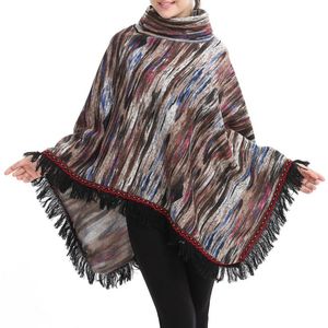 Lange kwast hoge kraag shawl jas losse jas dikke trui herfst