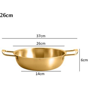 Rvs Ingemaakte Gerechten Verdikte Zeevruchten Grill Pan Dubbele Oor Gouden Ramen Soeppan Instant Noodle Pot Mini Pot
