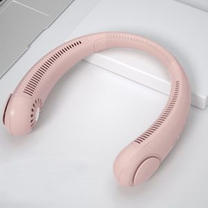 Mini Lichtgewicht Usb Oplaadbare Outdoor Sport Flexibele Nekband Luchtkoeler Draagbare Bladloze Schorsing Cooling Neck Fan