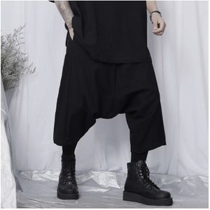 Casual Broek Mannen Bijgesneden Broek Zomer Yamamoto Wind Dark Niche Linnen Dunne Losse Wijde Broek