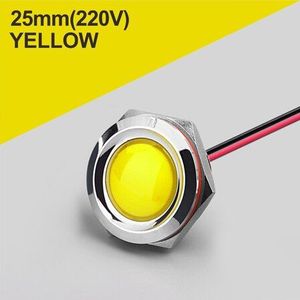 LANBOO 25mm rood groen geel bule 12V 24V 110V 250V led metalen controlelampje indicator licht enkele lamp waterdicht