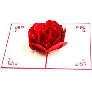 3D Po-P Up Rose Dank U Groet Ansichtkaarten Bloem Handgemaakte Lege Vintage Papier Gelukkige Verjaardag Liefde Card