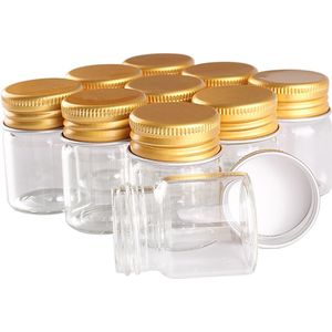 24 Stuks 15Ml 30*40Mm Glazen Flessen Met Gouden Aluminium Caps Glazen Potten Glazen Flesjes Voor Bruiloft ambachten