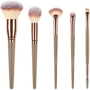 Loybj 5/7Pcs Make-Up Kwasten Beauty Tool Set Cosmetische Powder Foundation Blush Contour Oogschaduw Wenkbrauw Wimpers Make up Borstel