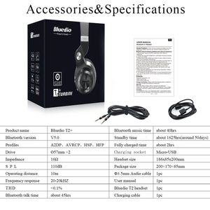 Bluedio T2 + Bluetooth Hoofdtelefoon Draadloze Headset Stereo Geluid Eairphone Vier Kleuren Met Microfoon Voor Gesprekken & Muziek