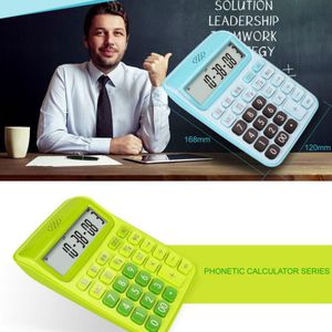 12 Digit Desk Voice Rekenmachine Grote Knoppen Financiële Business Accounting Tool Roze Blauw Zwart Grote Knoppen Batterij