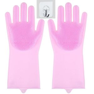 1 Paar Magic Siliconen Afwassen Scrubber Schotel Spons Rubber Scrub Handschoenen Keuken Schoonmaken Rubber Keuken Clean Tool