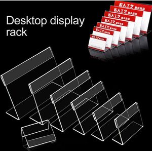 Supermarkt Acryl Clear Plastic Desktop Teken Label Frame Prijskaartje Display Papier Kaarthouder Prijs Naam Tag Stand Rack