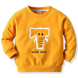 Lente Kinderen Lange Mouw Sweatshirt Geel Cartoon Patroon Trui Warme En Comfortabele Jongens En Meisjes Geschikt