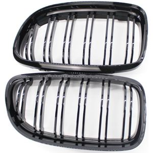 2 Stuks Auto Grille Gloss Black Inlaat Grill Voor B-MW 3 Serie E90 E91 09-11