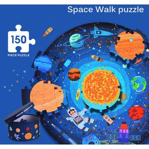 150 Stuks Colorfu Educatief Puzzel Cultiveren Aandacht Kids Ruimte Puzzel Spacewalk Papier Vroeg Leren Vorm Speelgoed