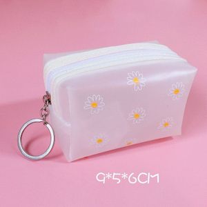 Womens Portemonnees En Handtassen Mode Clear Purse Mini Tassen Daisy Leuke Portemonnee Sleutelhanger Rits Pouch Waterdichte Wallet Clutch Purse