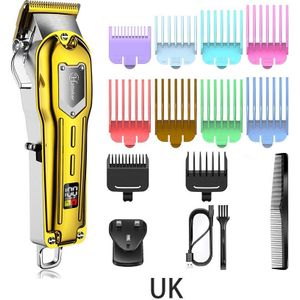 Professionele Clipper Alle-Metalen Oplaadbare Tondeuse Voor Kapper Mannen Elektrische Baard Scheerapparaat Haar Snijmachine Led Display