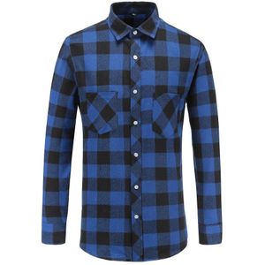 Jeetoo Europese/Us Size Mannen Flanel Plaid Shirts 100% Katoen Casual Lange Mouwen Warm Comfort Regular Fit man Blouse