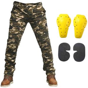 Camo Heren Motorrijden Broek Denim Jeans Met Verwijderbare Ce Armor Knie Heup Pads Powersports Cargo Broek Beschermende Broek