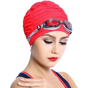 K119 goede Nylon badmuts effen rode blauw vrouwen badmuts zwemmen badpak cap badpak zwembad cap