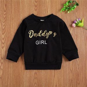 Papa Brief Gedrukt Sweater Pasgeboren Baby Meisjes Lange Mouw Trui Top Baby Actieve Trainingspak Geen Hoodies Sweatshirt 0-3Y