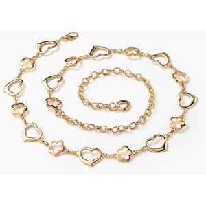 Unieke Liefde Bloem Goud Zilver Ketting Riem Vrouwen Mode Metalen Shiny Riemen Vrouwelijke Jeans Jurk Tailleband Brand 2022