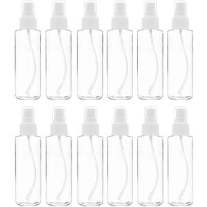12 Pack Plastic Clear Spray Flessen Hervulbare Flessen Lege Transparante Plastic Fine Mist Spray Fles 60Ml
