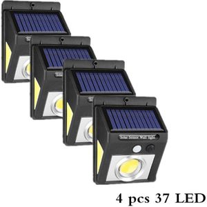 37 LED Solar Light Outdoor Driezijdige PIR Motion Sensor Solar Powered Lamp Verlichting Energiebesparende Tuin Decor Lamp wandlampen