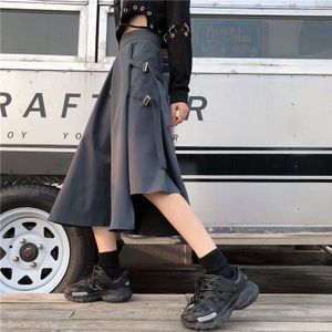 Japanse Stijl Gothic Mode Kimono Retro Gothic Punk Vrouwen Mannen Hoge Taille Zwarte Lange Broek Vintage Harajuku Cool Streetwear