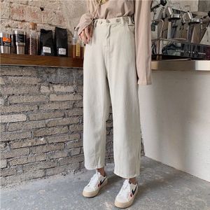 Colorfaith Vrouwen Jeans Rits Rechte Vriendjes Koreaanse Stijl Hoge Taille Enkellange Broek Dames Denim Jeans J9049