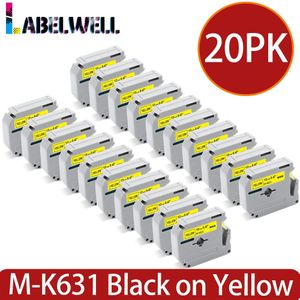 Labelwell 20PK M-K231 MK-231 MK231 431 531 631 Compatibel Voor Brother Mk 231 P-Touch PT-80 PT-70 PT-60 PT-45M PT-100 Label Maker