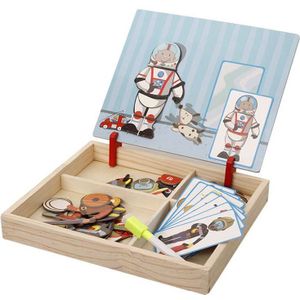 Houten Magnetische Puzzel Multifunctionele Speelgoed Figuur/Dieren/Voertuig/Huis Tekentafel Hout Educatief Speelgoed Voor Kinderen