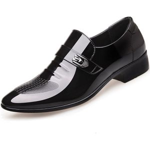 Mannen business schoenen met spitse tenen en lage set voeten PU bright lederen schoenen voor mannen 99756