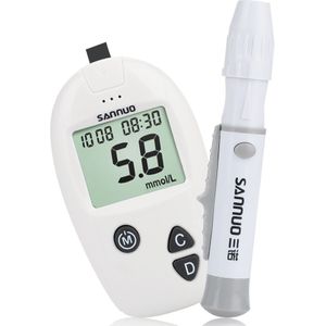 Glucose Meter Plastic Body Care Glucometer Monitoring Systeem Tester Snelle Detectie Duurzaam Wit Glycuresis Oudere Pen Analyzer