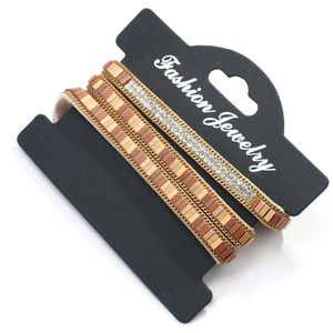 Amorcome Multilayer Splicing Strepen Lederen Armbanden Voor Vrouwen Strass Lange Wrap Armbanden & Bangles Sieraden Bijoux