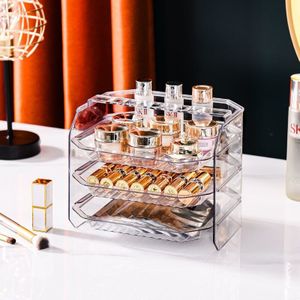Make-up Accessoires - Transparante 3 Lagen Make-Up Opbergdoos - Multifunctionele Acryl Organizer
