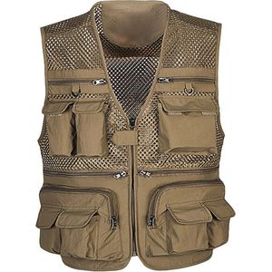 Classic Outdoor Mens Spaot Vesten Quick Dry Ademende Multi Pocket Mesh Jassen Solid Wandelen Vest Voor Mannen Outdoor Veste Homme