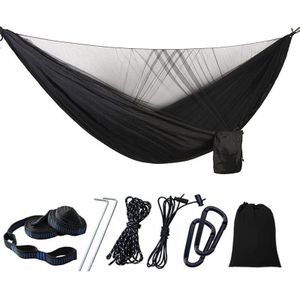 Camping Hangmat Met Klamboe Tuinmeubilair Quick Open Dubbele Persoon Opknoping Bed Parachute Tuin Slaap Swing OD002