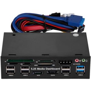 5.25 &quot;Media Dashboard Kaartlezer USB 2.0 USB 3.0 20 pin e-SATA SATA Voorpaneel
