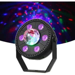 Led Mini Magische Bal Podium Verlichting Auto Rotating Sound Rgb 3IN1 Disco Party Plastic Par Licht