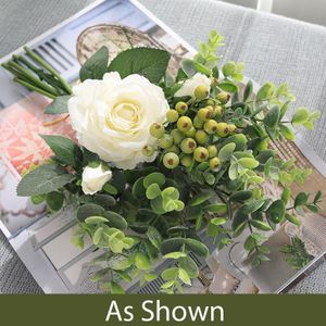 1Pcs Hybrid Rose Boeket Zijden Bloemen Voor Teddy Verse Woondecoratie Beauty Blijvend Kantoor Bruiloft Decoratie